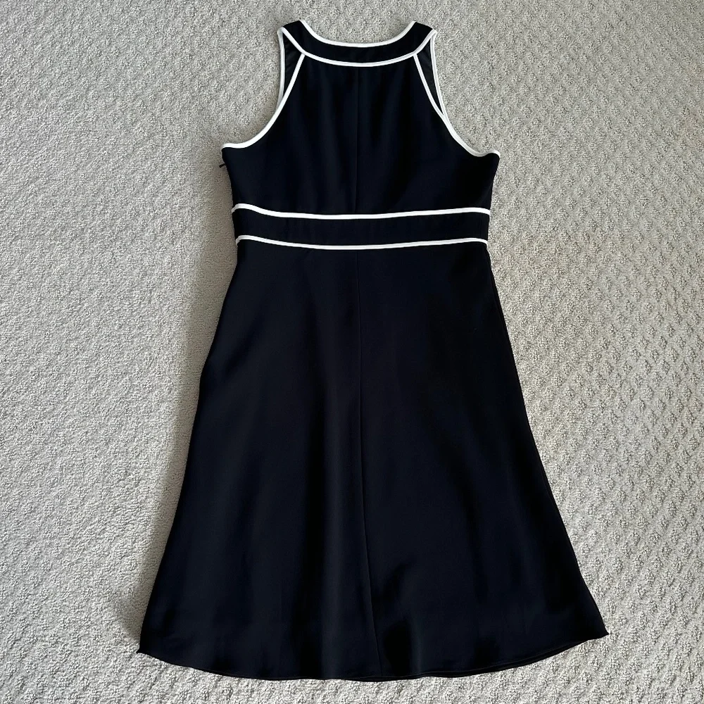 Evan-Picone Al Fresco Midi Dress Black/Ivory Size 10 NWT Classic Neutral Office - Picture 10 of 15